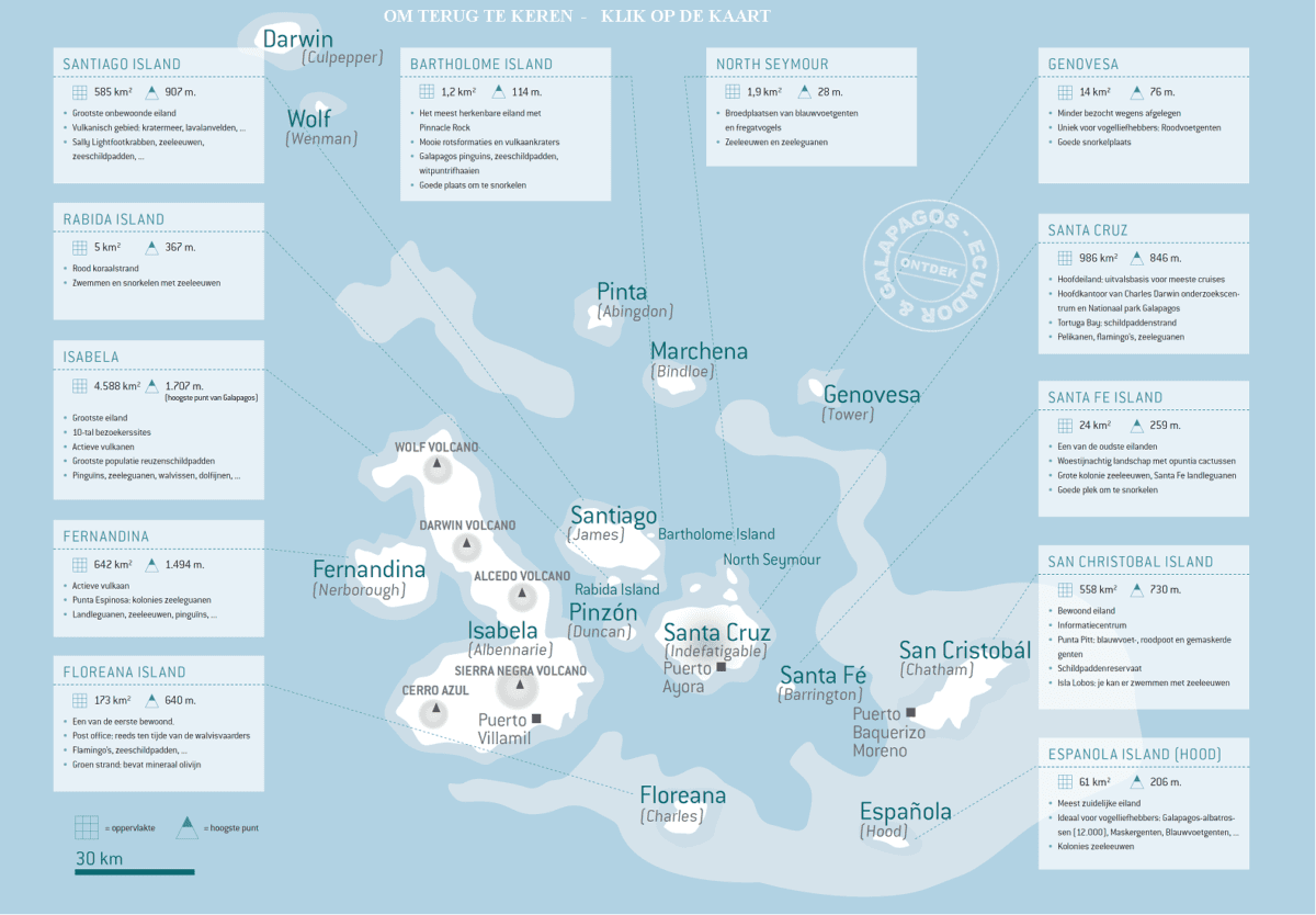 Detailkaart van Galapagos